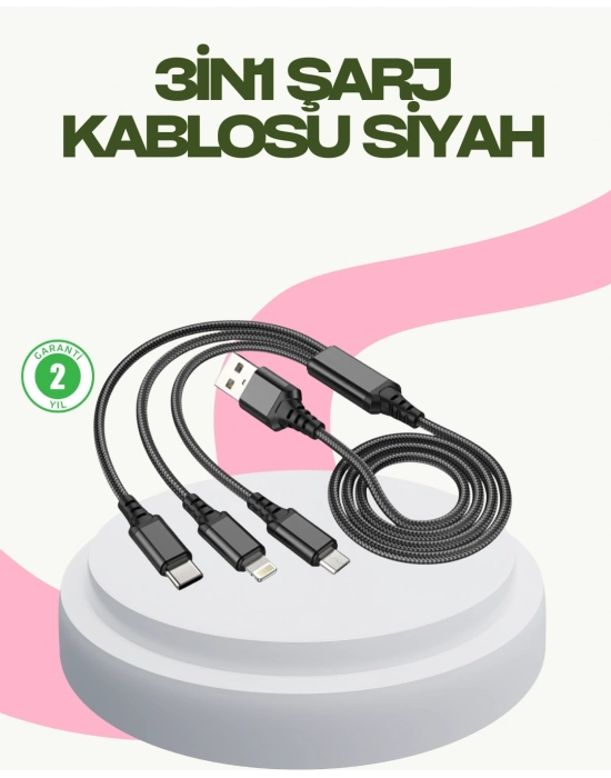 ® Hızlı Şarj Destekli Çoklu Şarj Kablosu – Seyahat ve Günlük Kullanım