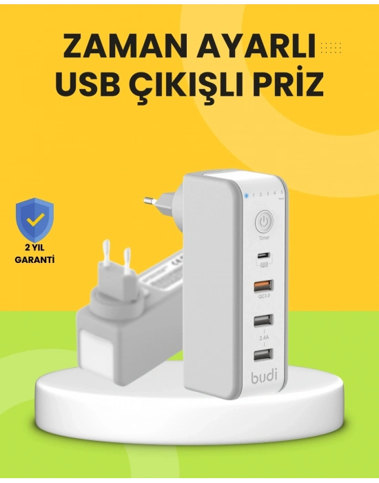 ® Hızlı Şarj Destekli Zaman Ayarlı USB Şarj Adaptörü