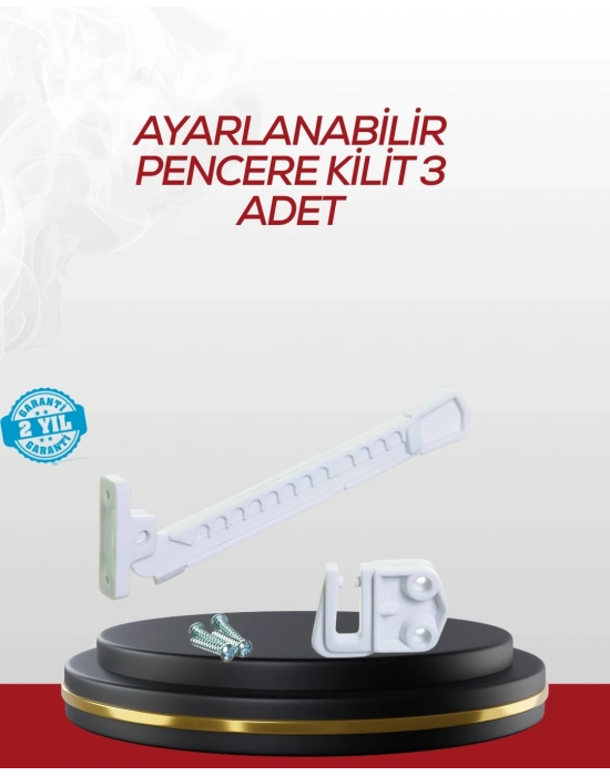 ® İçe Açılan Camlar İçin Emniyet Kilidi Seti 3’lü