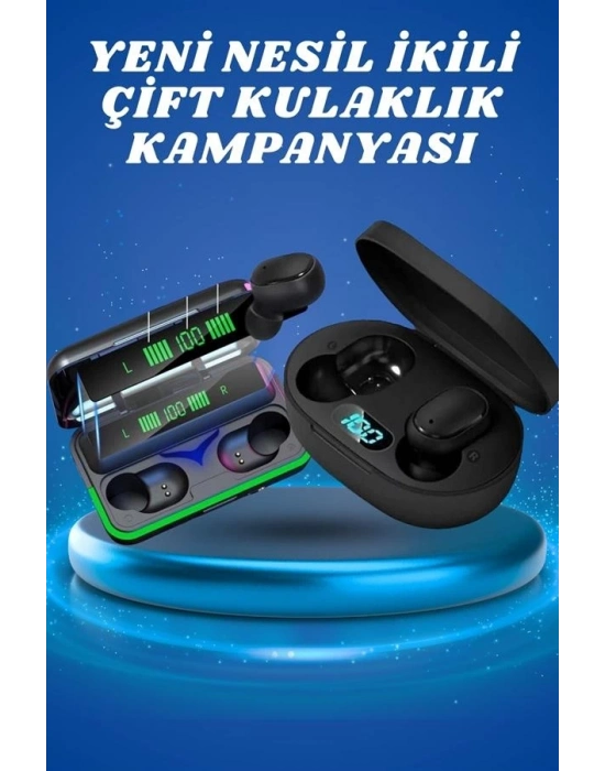 ® İkili Bluetooth Kulaklık Dijital Göstergeli Uzun Pil Ömrü Yüksek Ses Kaliteli
