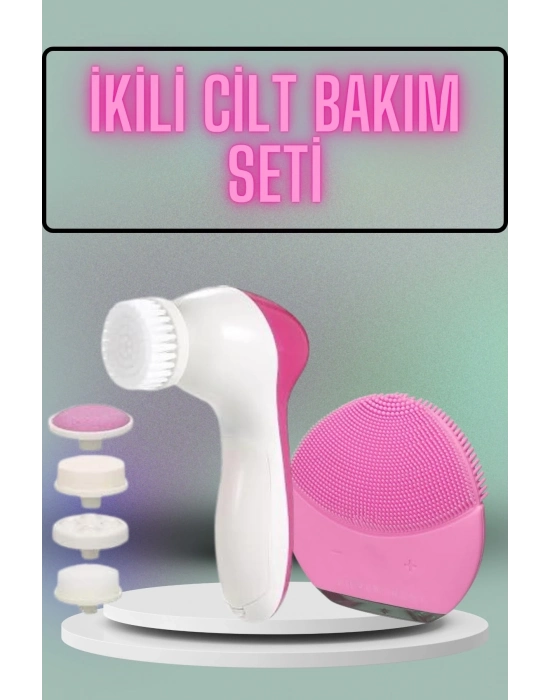 ® İkili Cilt Bakım Seti 5 Başlıklı Yüz Temizleme ve Masaj Aleti Canlandırıcı ve Onarıcı