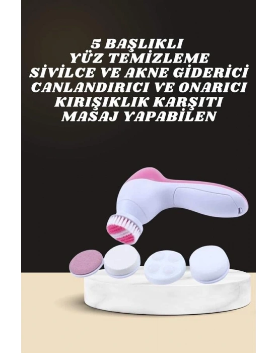 ® İkili Cilt Bakım Seti 5 Başlıklı Yüz Temizleme ve Masaj Aleti Canlandırıcı ve Onarıcı