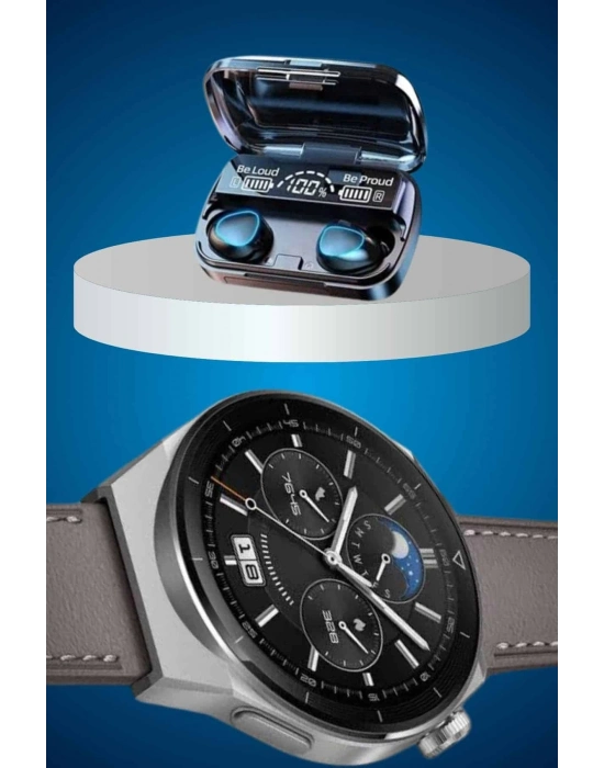 ® İkili Set Akıllı Saat Ve Bluetooth Kulaklık Kablosuz Uzun Pil Ömrü Spor Modları