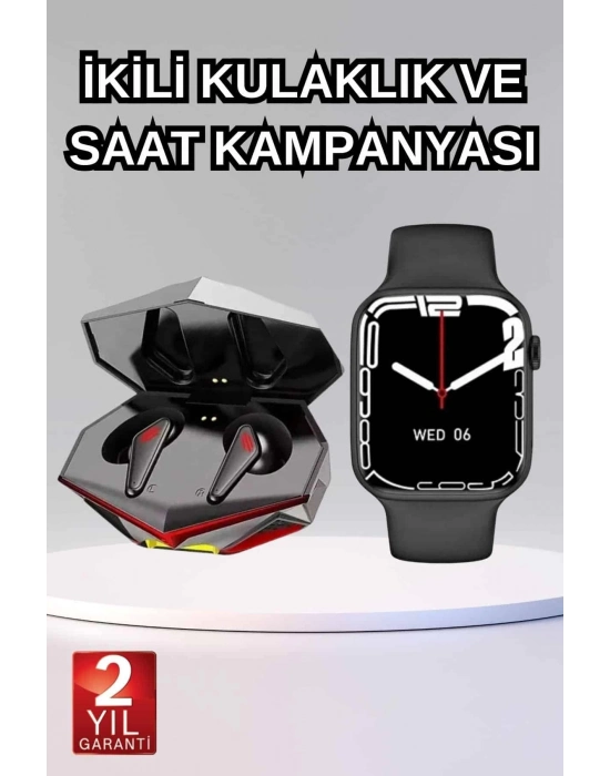 ® İkili Set Dev Kampanya Ucuz Kulaklık Ucuz Akıllı Saat Gürültü Önleyici Uzun Pil Ömrü