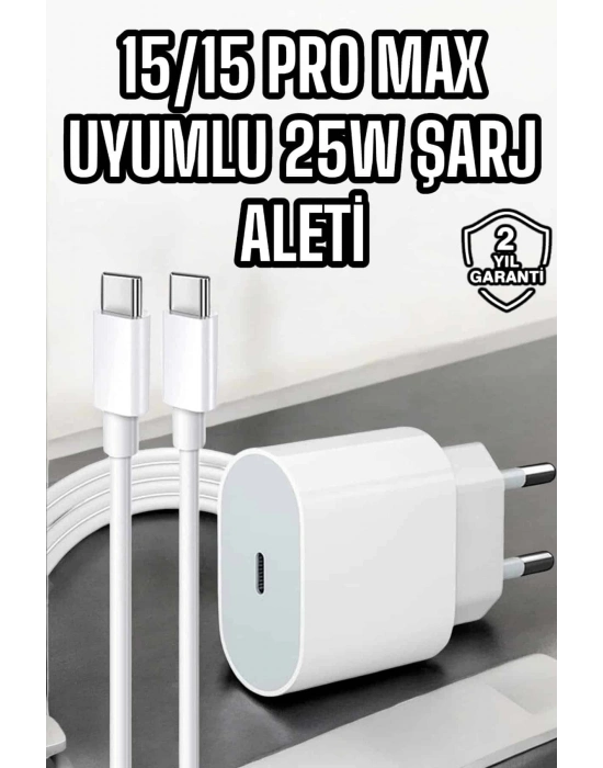 ® İOS Uyumlu Type-C Girişli Hızlı Şarj 15/15 Pro Max Adaptör ve Kablosu