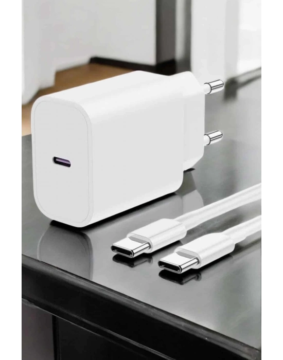 ® İOS Uyumlu Type-C Girişli Hızlı Şarj 15/15 Pro Max Adaptör ve Kablosu