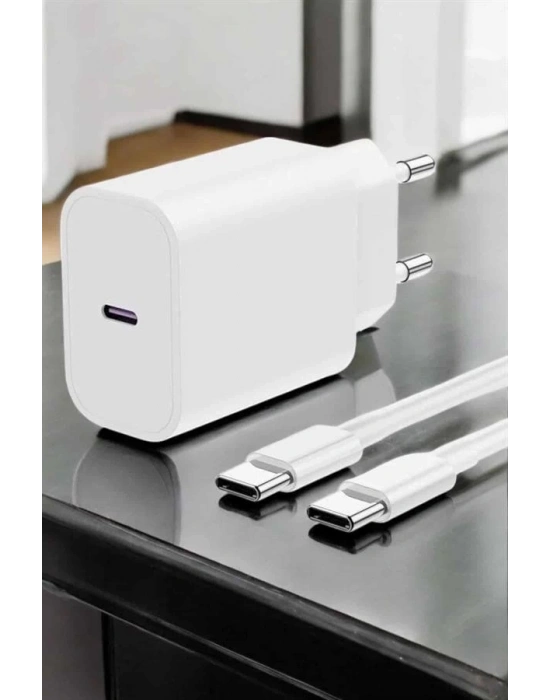 ® İOS Uyumlu Type-C Girişli Hızlı Şarj 15/15 Pro Max Adaptör ve Kablosu