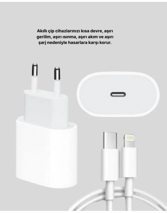 ® iPhone ve iPad Uyumlu 20W Güvenli USB-C Hızlı Şarj Adaptörü