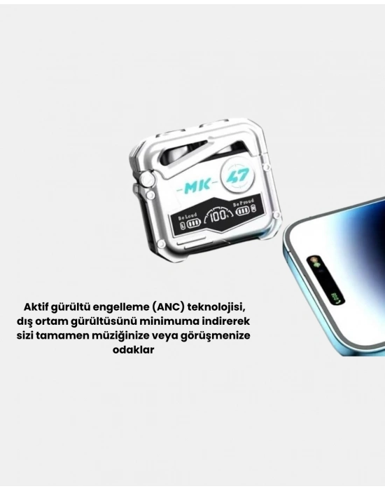 ® IPX5 Su Geçirmez Kablosuz Bluetooth Kulaklık – Powerbank Şarj Kutulu, Düşük Gecikmeli Oyun Modu