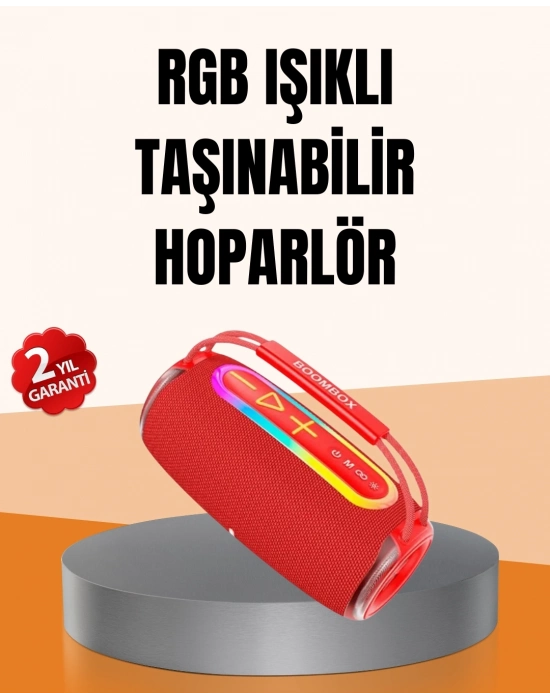® IPX6 Su Geçirmez RGB LED Işıklı Taşınabilir Bluetooth Hoparlör 2400 mAh