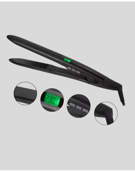 ® Isı Ayarlı Saç Düzleştirici Titanyum Seramik Plaka, Dijital Ekran