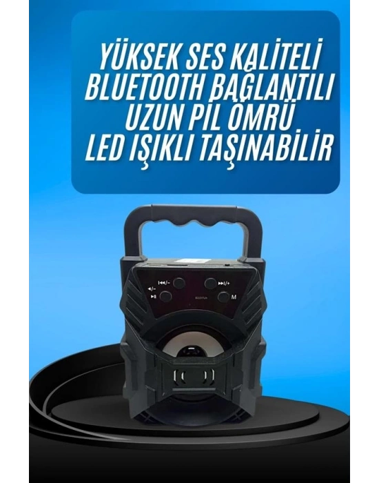 ® Işıklı Bluetooth Hoparlör Ses Bombası Taşınabilir Yüksek Ses Kaliteli Radyo Özelliği