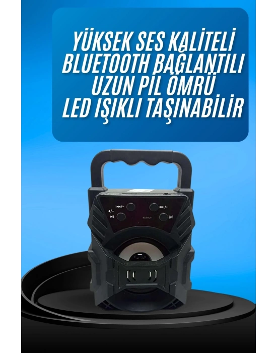 ® Işıklı Bluetooth Hoparlör Ses Bombası Taşınabilir Yüksek Ses Kaliteli Radyo Özelliği