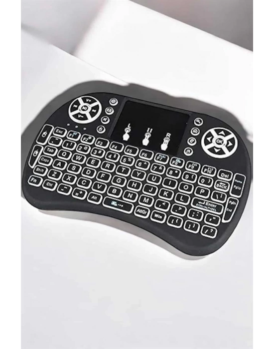 ® Işıklı Kablosuz Mini Q Klavye Tüm Cihazlara Uyumlu