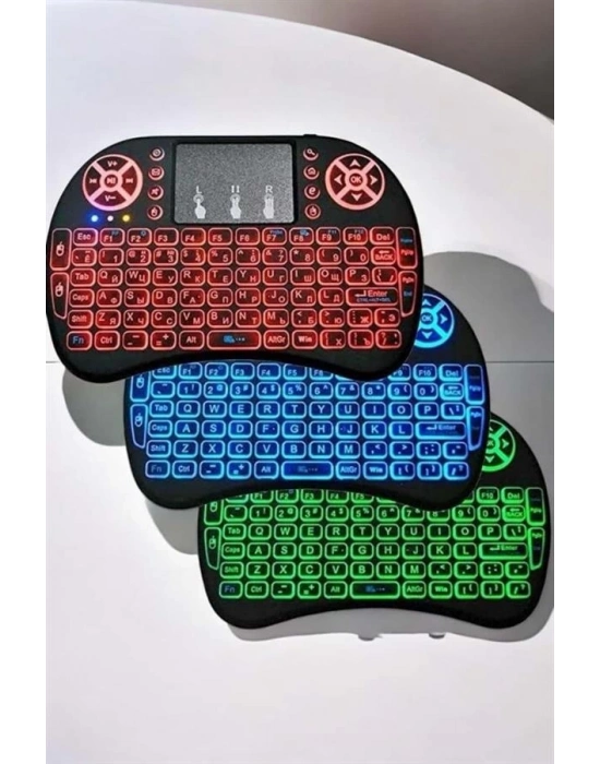 ® Işıklı Kablosuz Mini Q Klavye Tüm Cihazlara Uyumlu