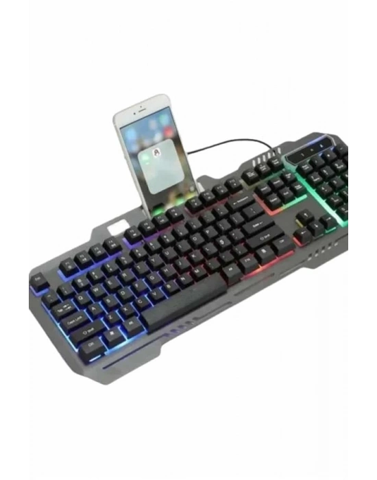 ® Işıklı Oyuncu Q Klavye Mouse Seti Siyah Gaming Oyuncu Klavye