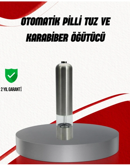 ® Işıklı Pilli Baharat Değirmeni Taze ve Pratik Öğütme