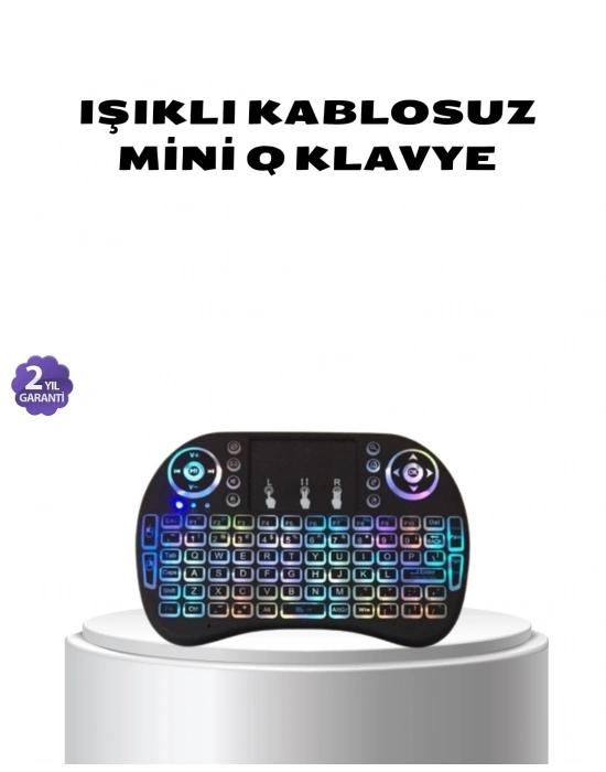 ® Işıklı Q Klavye – Entegre Touchpad, Ergonomik Tasarım ve Türkçe Karakter Desteği