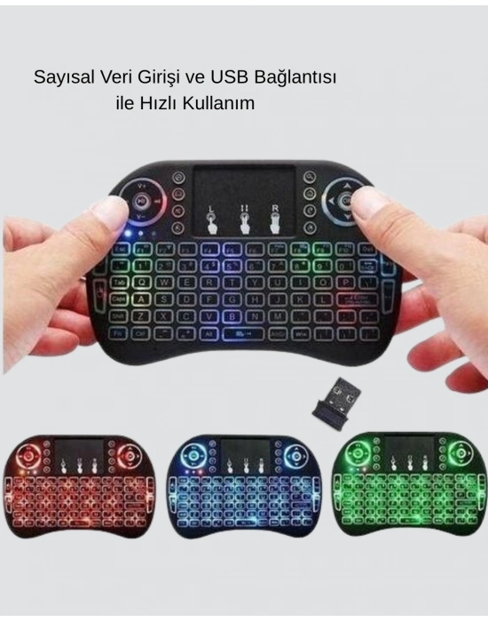 ® Işıklı Q Klavye – Entegre Touchpad, Ergonomik Tasarım ve Türkçe Karakter Desteği