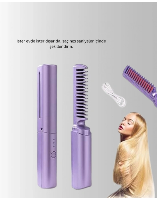 ® Isıtmalı Saç Düzleştirici Fırça – Kablosuz ve Hafif Tasarım