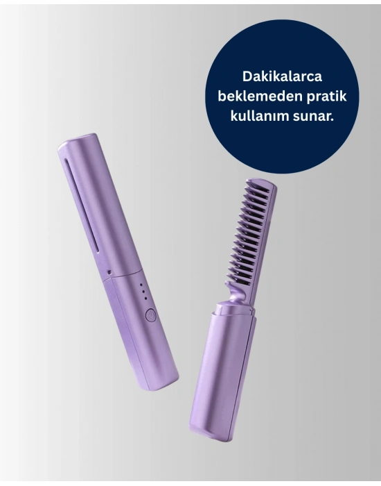 ® Isıtmalı Saç Düzleştirici Fırça – Kablosuz ve Hafif Tasarım