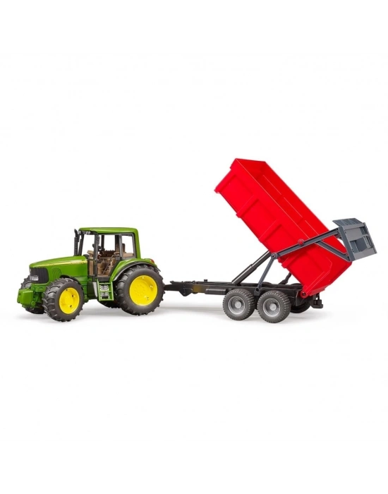 John Deere 6920 Traktör Ve Kırmızı Römorku