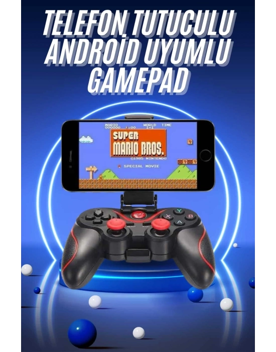 ® Joystik Gamepad Bluetooth Telefon Tutucu Oyun Kolu Telefon Android Uyumlu