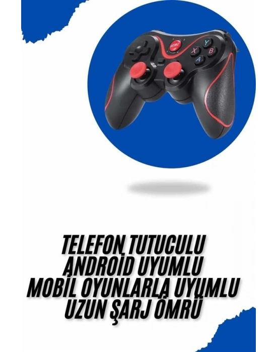 Joystik Gamepad Bluetooth Telefon Tutucu Oyun Kolu Telefon Android Uyumlu