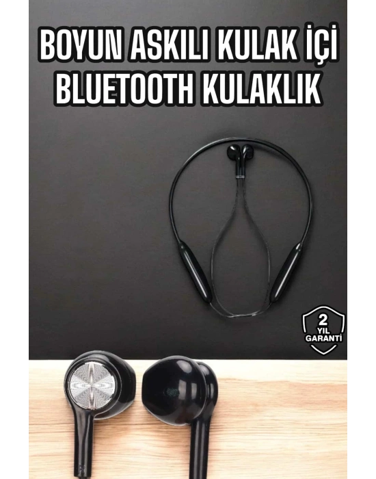 ® Kablolu Boyun Askılı Dijital Göstergeli Bluetooth Kulaklığı 60 Saat