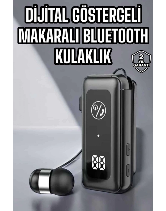 ® Kablolu Makaralı Bluetooth Kulaklık Uzun Pil Ömrü Dijital Göstergeli