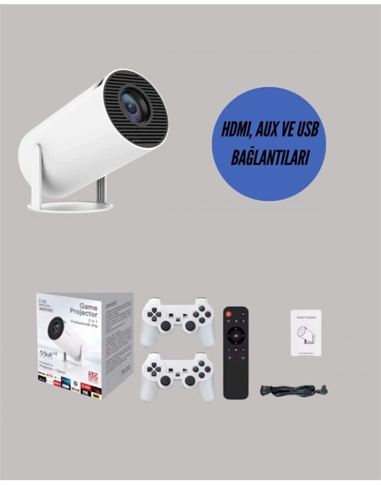 ® Kablosuz 4K Projeksiyon – Wi‑Fi 6 & Bluetooth 5.0 ile Oyun ve Uygulama Merkezli