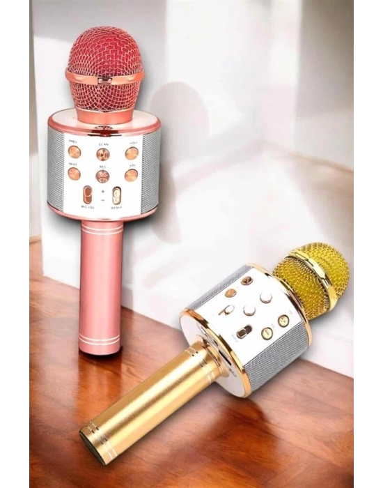 ® Kablosuz Bluetooth Karaoke Mikrofon USB ve AUX Girişli, Yüksek Ses Kalitesi