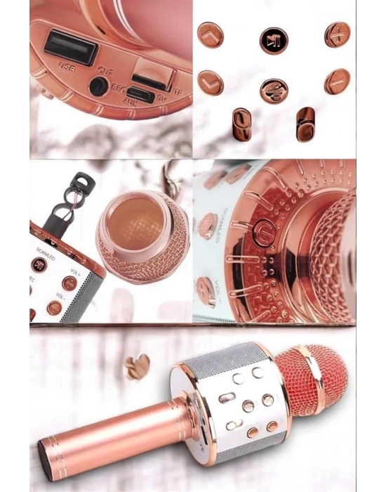 ® Kablosuz Bluetooth Karaoke Mikrofon USB ve AUX Girişli, Yüksek Ses Kalitesi