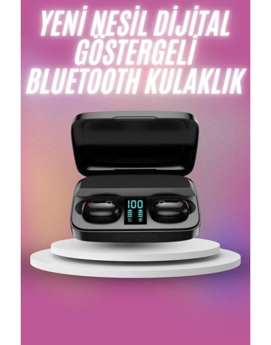 ® Kablosuz Bluetooth Kulaklık Android ve İOS Uyumlu Led Göstergeli Powerbankli
