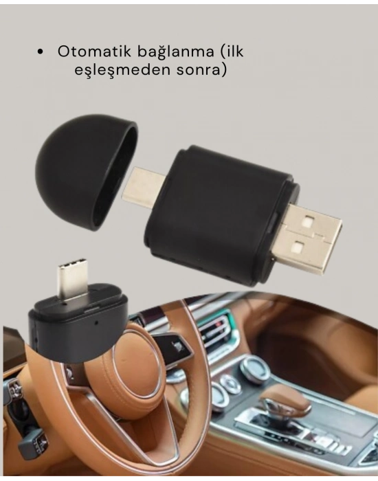 ® Kablosuz CarPlay Adaptörü – USB-A & Type-C Uyumlu Hızlı Bağlantı Cihazı