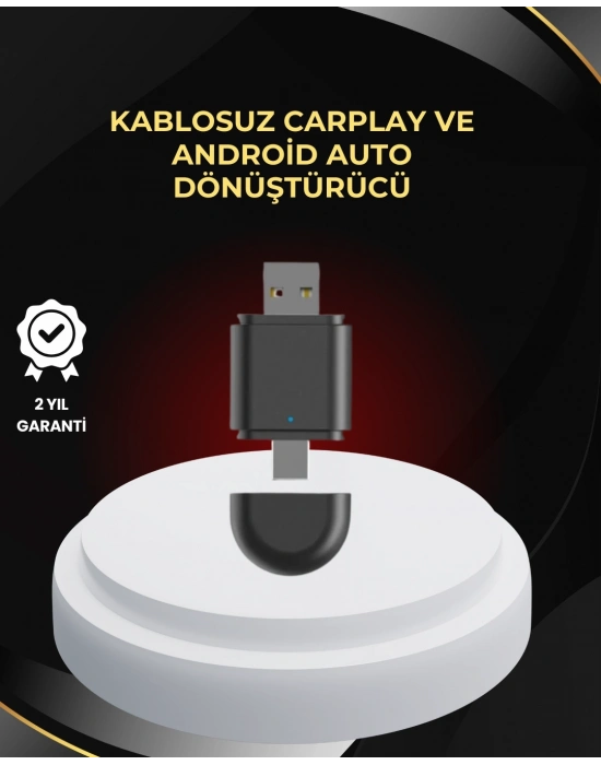 Kablosuz CarPlay ve Android Auto Dönüştürücü – USB-A & Type-C Girişli Akıllı Adaptör