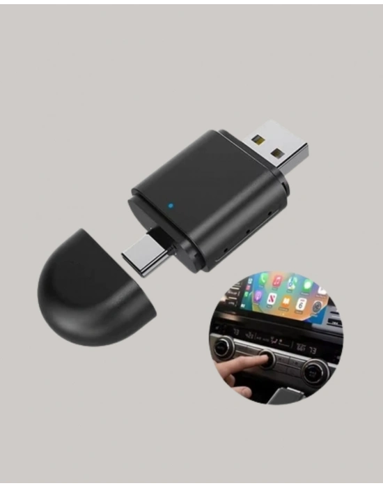 Kablosuz CarPlay ve Android Auto Dönüştürücü – USB-A & Type-C Girişli Akıllı Adaptör
