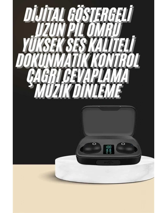 ® Kablosuz Dijital Göstergeli Çağrı Cevaplayabilen TWS 5.0 Bluetooth Kulaklık