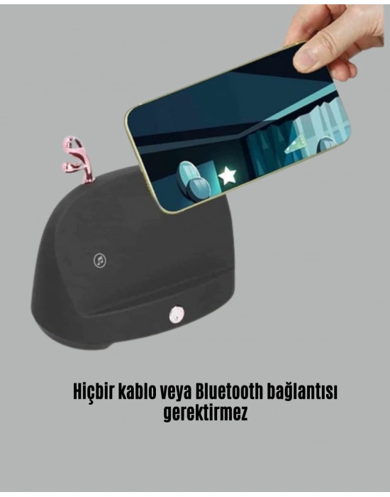 ® Kablosuz İndüksiyonlu Telefon Tutucu & Hoparlör – Net Ses, Kolay Kullanım