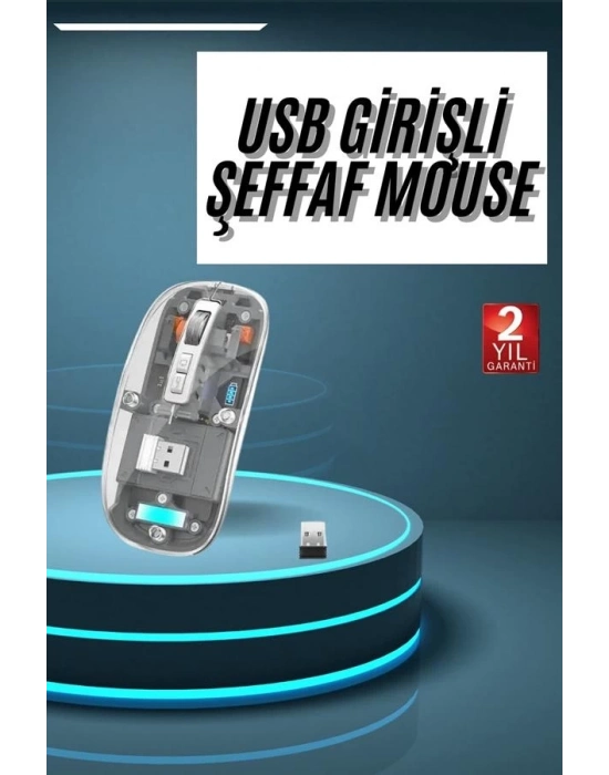 ® Kablosuz Mouse Fare Şarjlı Bluetooth Wireless Çift Modlu Sessiz