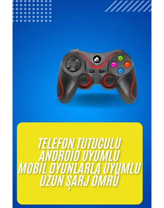 ® Kablosuz Oyun Kolu Bluetooth Joystick Gamepad Android Uyumlu