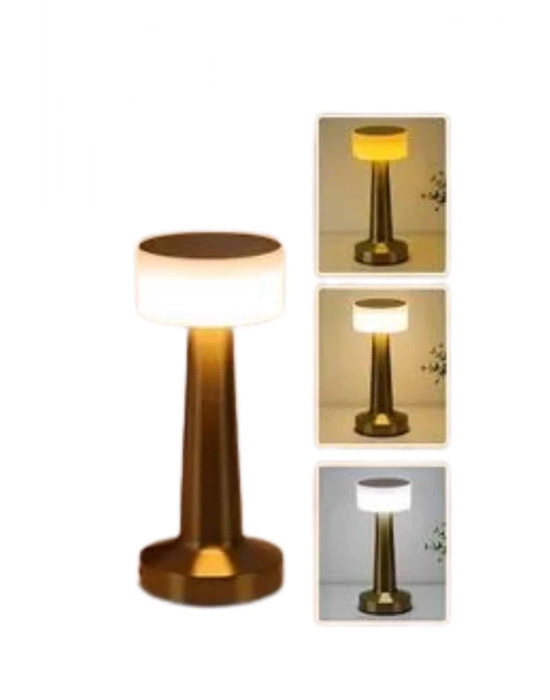 ® Kablosuz Renkli Masa ve Gece Lambası Altın Rengi Dokunmatik Led Lamba