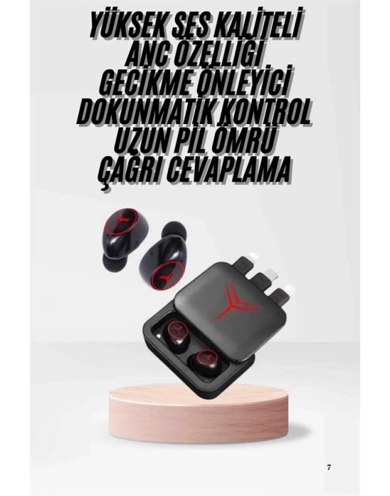 ® Kablosuz Şarj Göstergeli Powerbank Özellikli Bluetooth Kulaklık Çağrı Cevaplayabilen