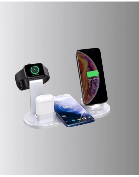® Kablosuz Şarj İstasyonu 4’ü 1 Arada iPhone Watch ve AirPods Uyumlu