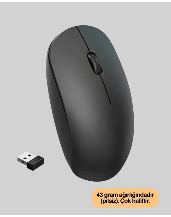 ® Kablosuz Sessiz Mouse – Ayarlanabilir DPI ve USB Bağlantılı
