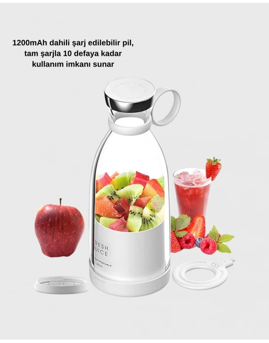 ® Kablosuz Taşınabilir Mini Blender – USB Şarjlı, 1200mAh