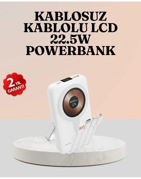® Kablosuz ve Kablolu Şarj Destekli Taşınabilir Powerbank