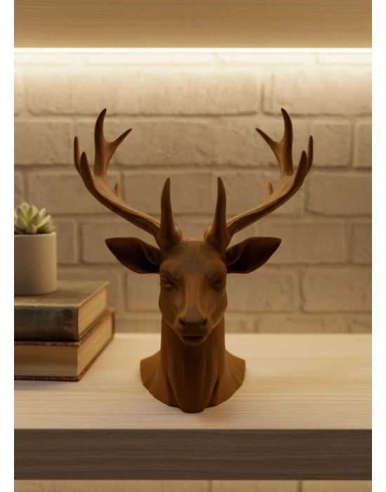 ® Kahverengi Geyik Biblo 23 cm Dekoratif Şık Tasarım