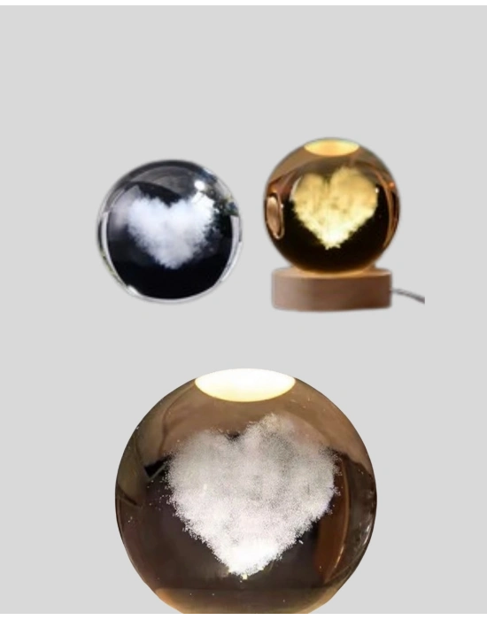 ® Kalpli LED Işıklı Cam Küre Büyük Boy Kristal Tasarım