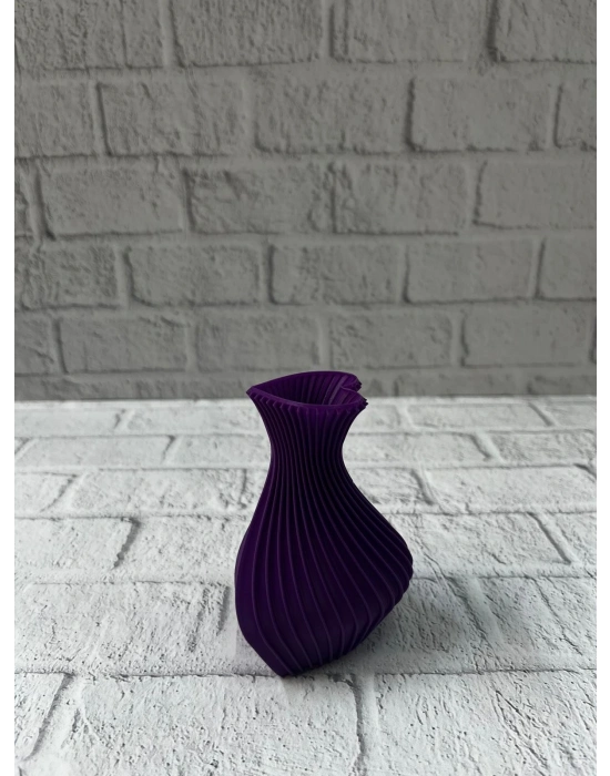 ® Kalpli Mor Mini Vazo 5 cm Dekoratif Masa Üstü Aksesuar